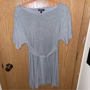 Express Gray Tie Front Dress